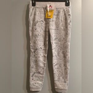 Appaman Peanuts Jogger Sweatpants Sparkle Cloud Gray Kid Size 8 Charlie Brown